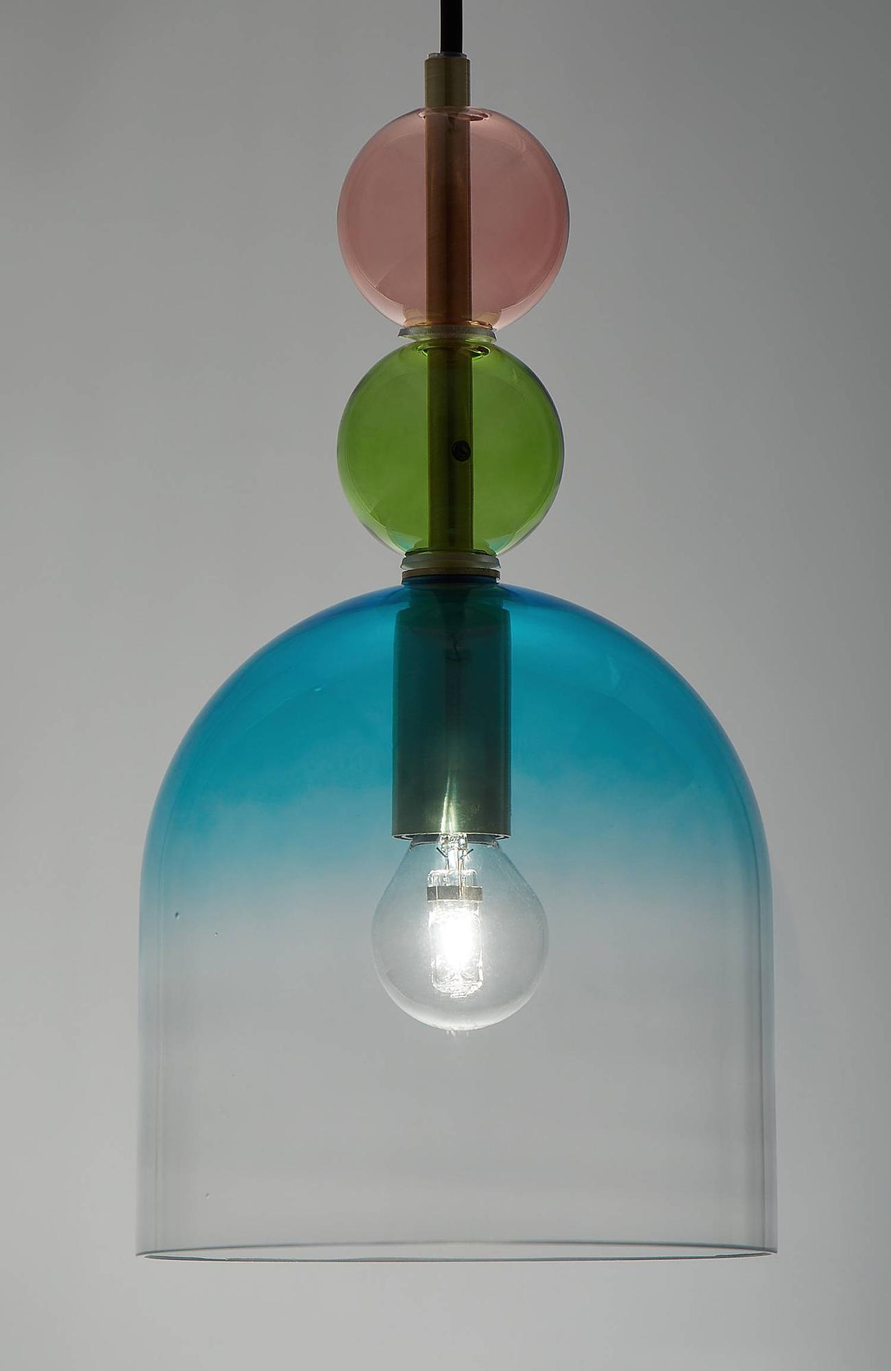 Murano Typ A Pendelleuchte 1-flammig Aluminium Blau 1