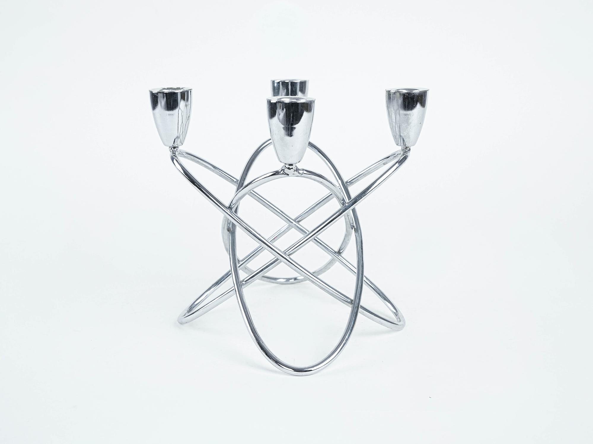 Geometrischer Metallkerzenständer 1960er Jahre 2