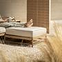 NOA Stool Teak Wood Cushion Brulé 1