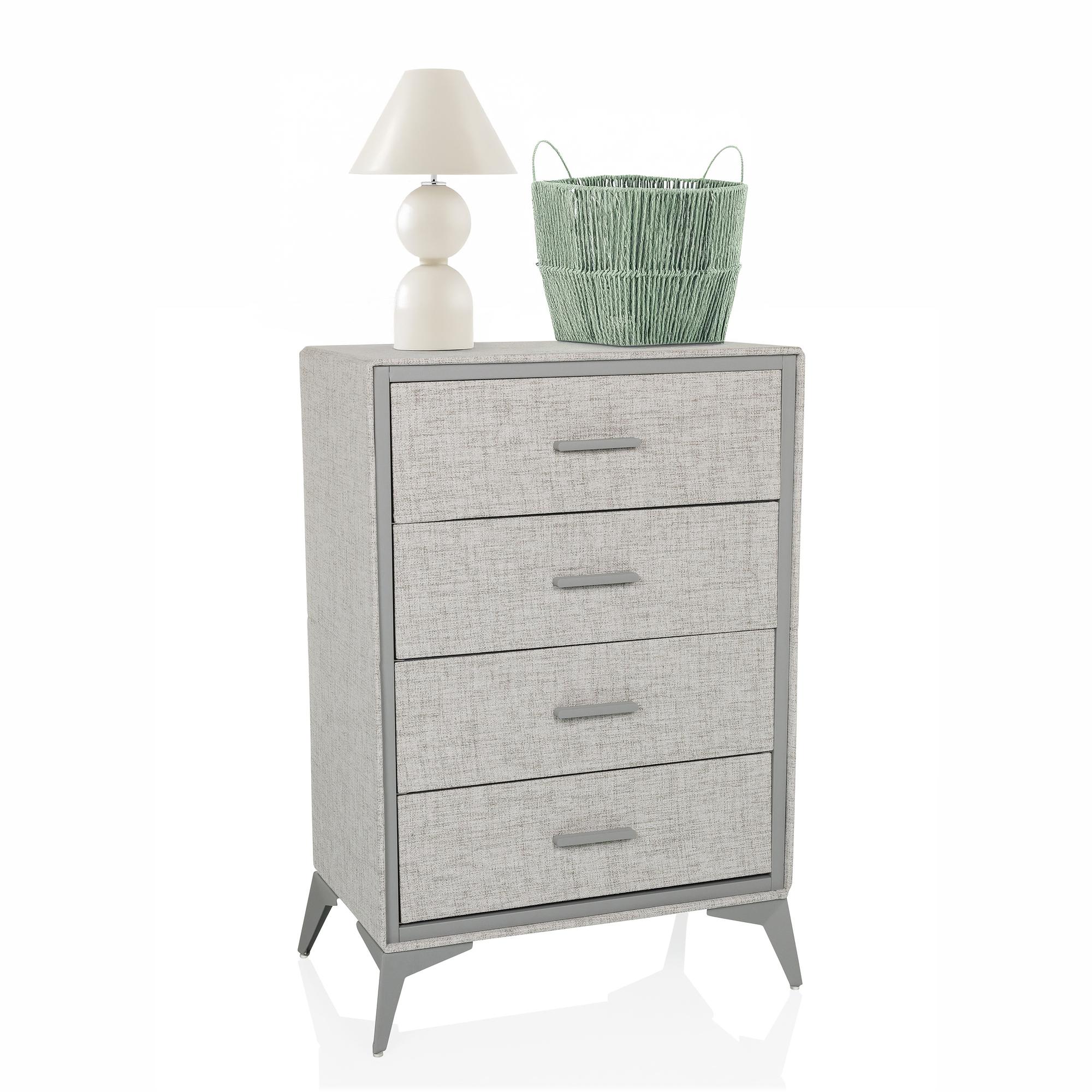Chest of drawers SKUFFY 64x35x90cm 4 drawers grey hjh LIVING 1
