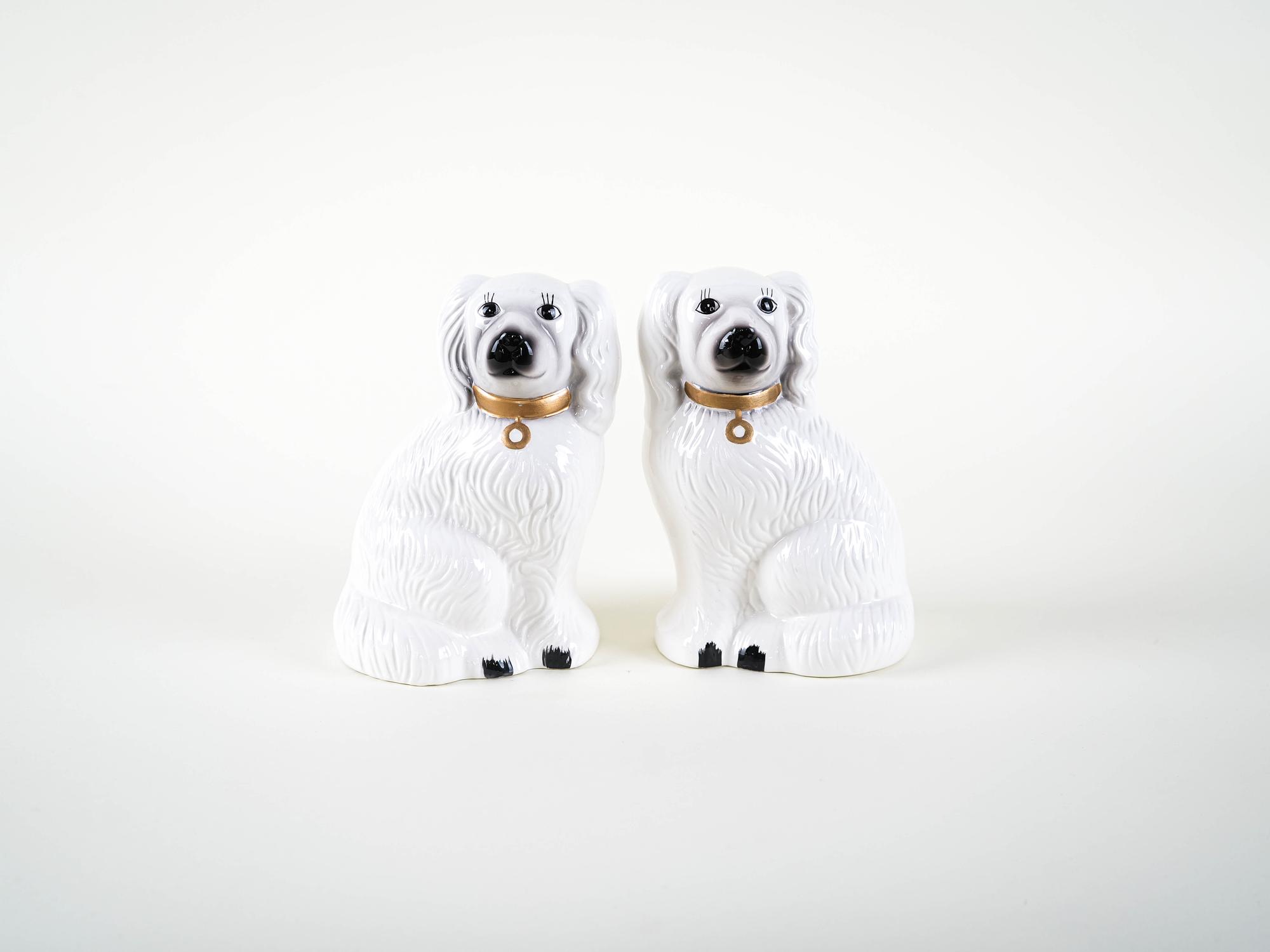 Dog Figures English Style Ceramic 1970s 2