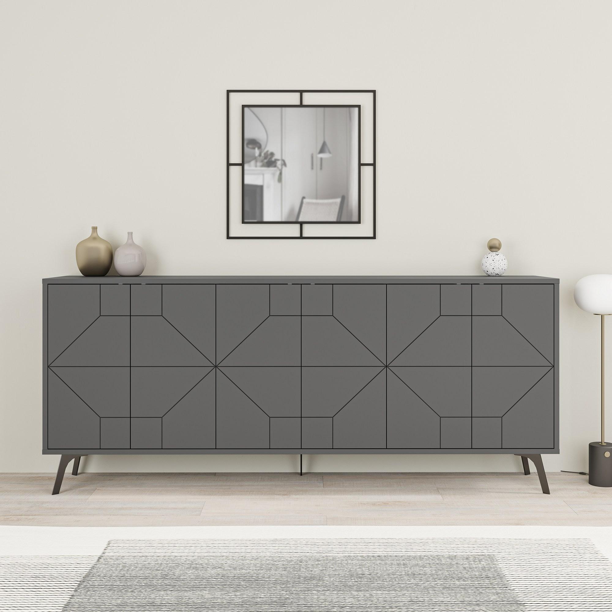 Dune Chest of Drawers Anthracite 183.8cm x 77.4cm 2