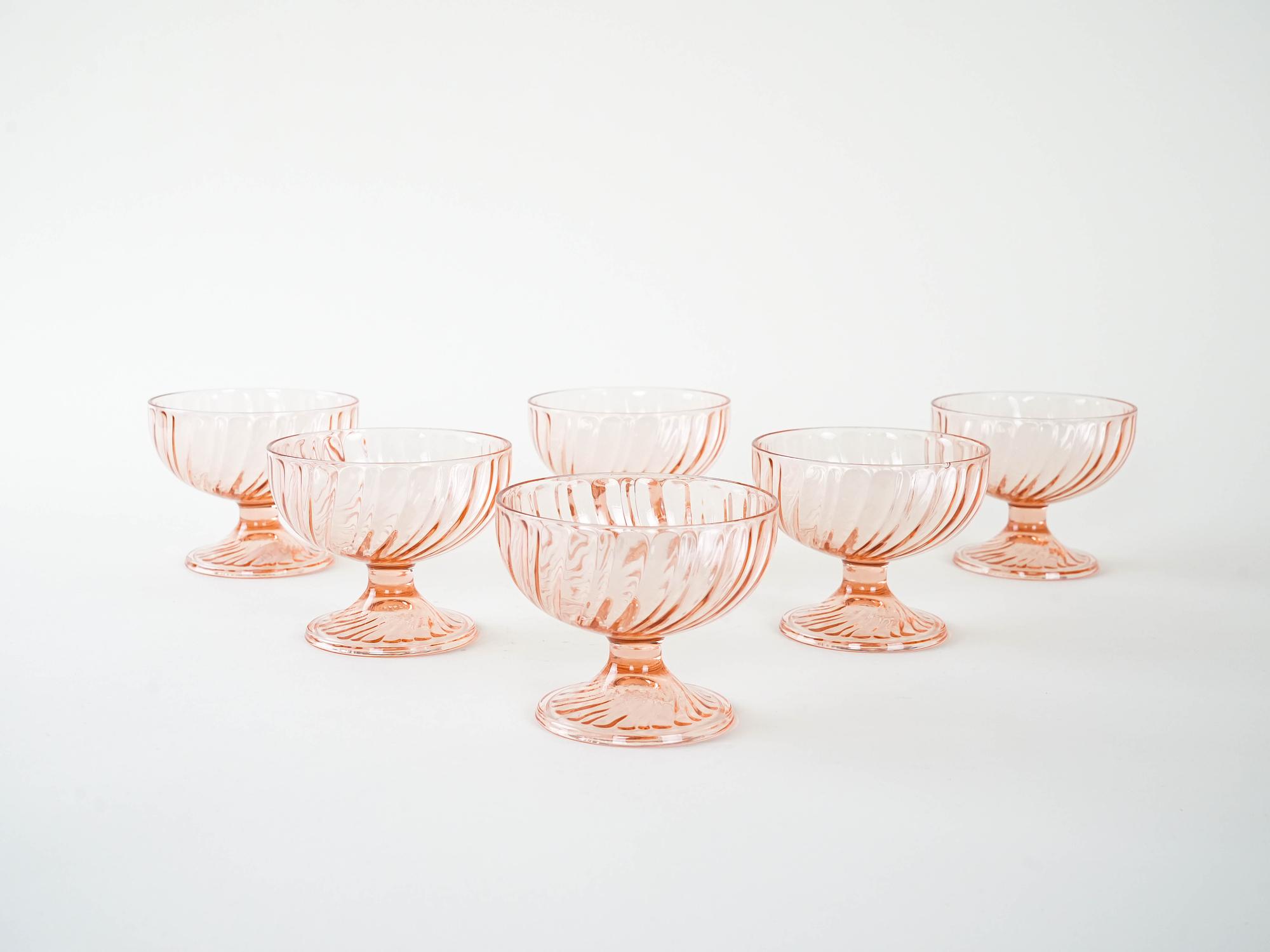 Dessert bowl set Pink 1970s 4