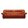 Sofa Leather Red 1970s 0