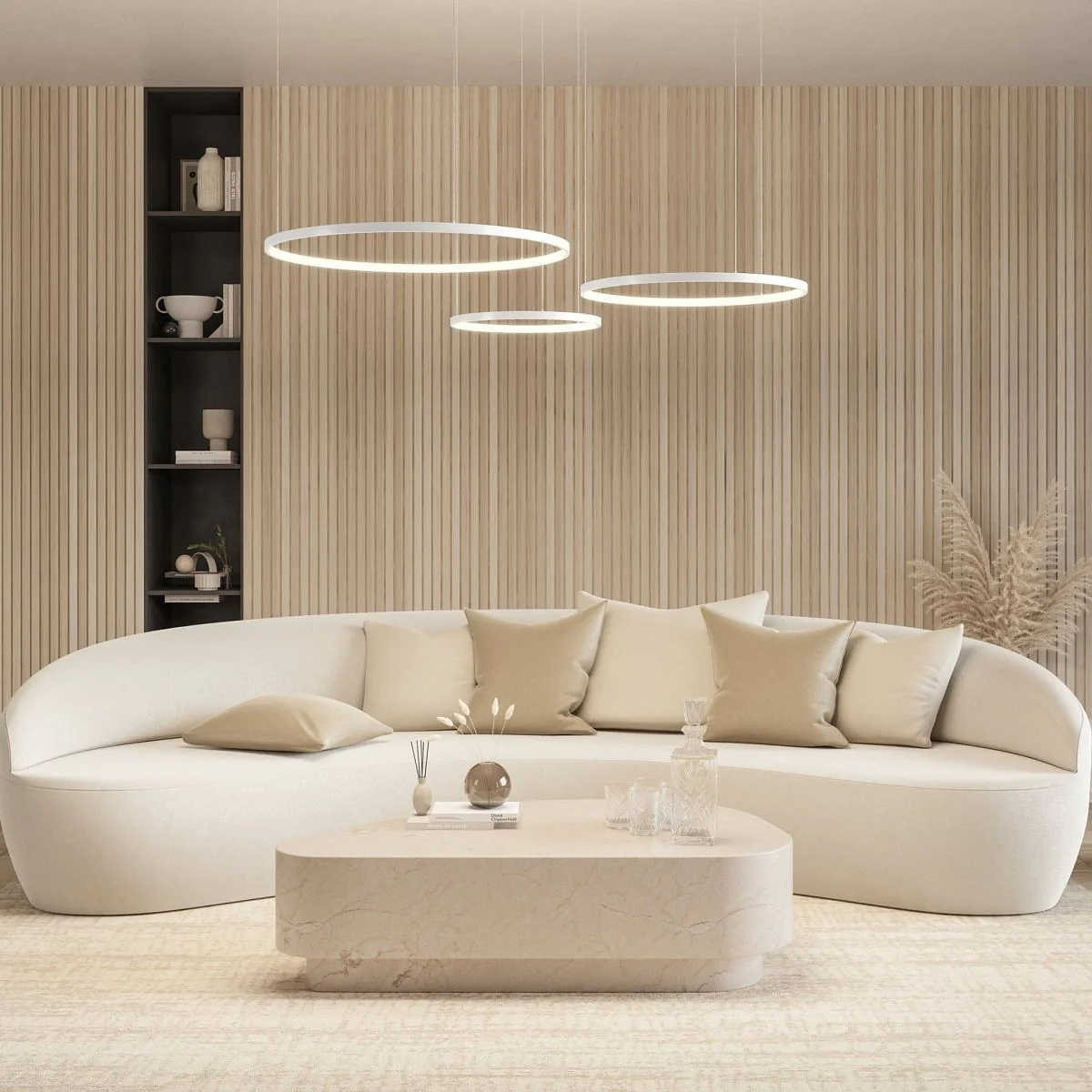 Ring-shaped LED pendant lamp CAECILIA White 4