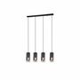 Pendant light 4-light glass metal black 2