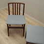 2x Vintage Stuhl Teakholz Textil Braun 1970er Jahre 3