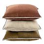 Dekokissen Arna Samt Baumwollstoff Beige 1
