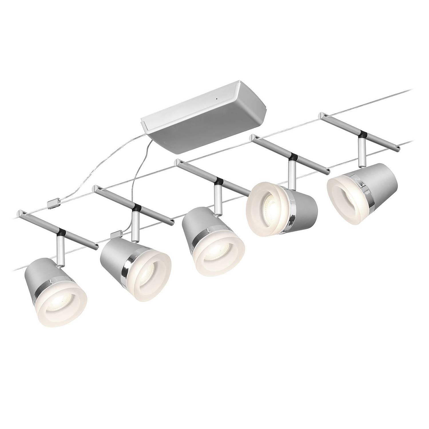 5-flame LED ceiling light Cone I Aluminum 4