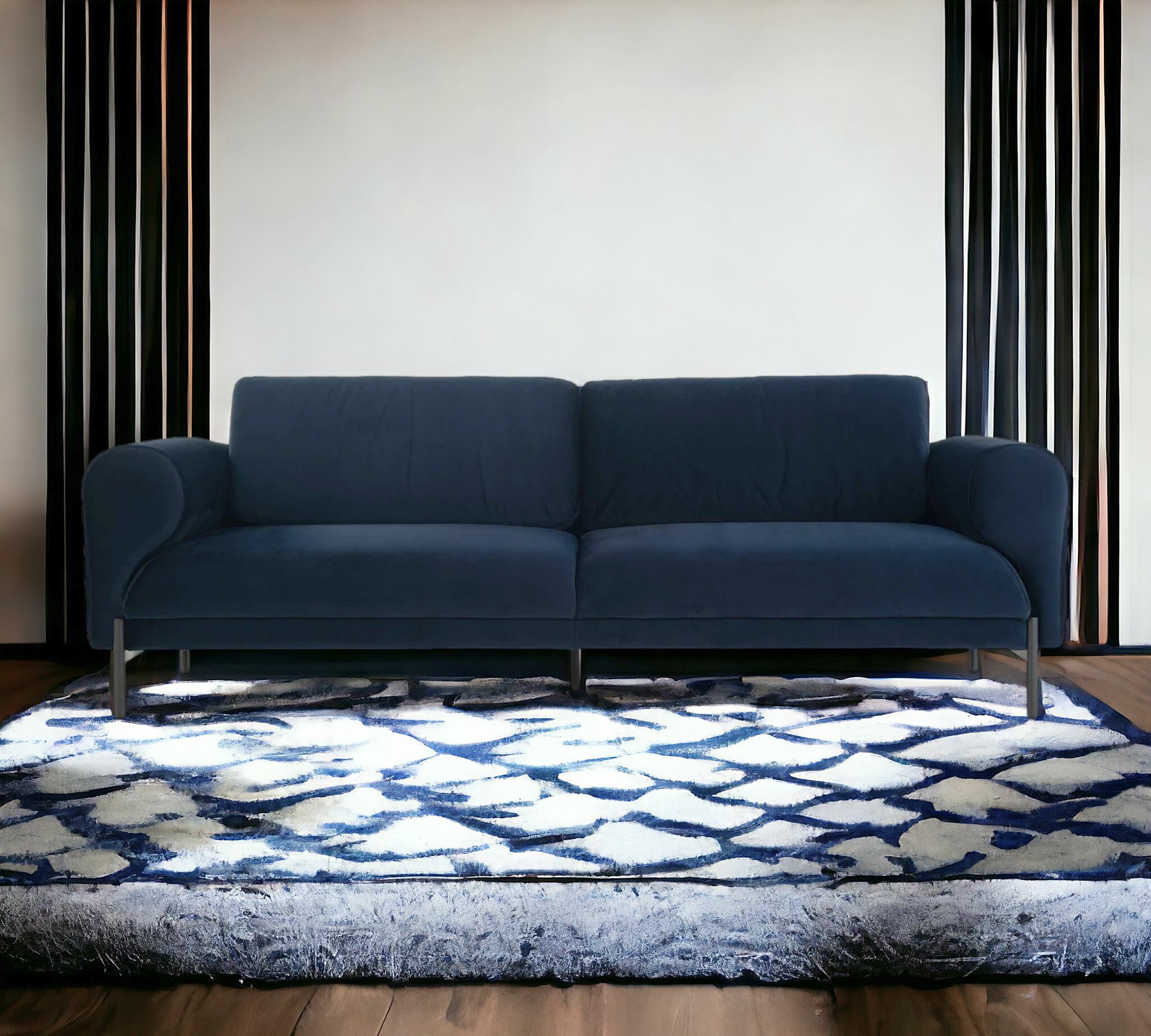 Maggie Sofa 3-Sitzer Velour Lux Navy 0