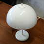Vintage table lamp metal plastic white 1970s 3