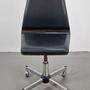 Vintage Bürostuhl Metall Holz Schwarz Braun 1960er Jahre 2