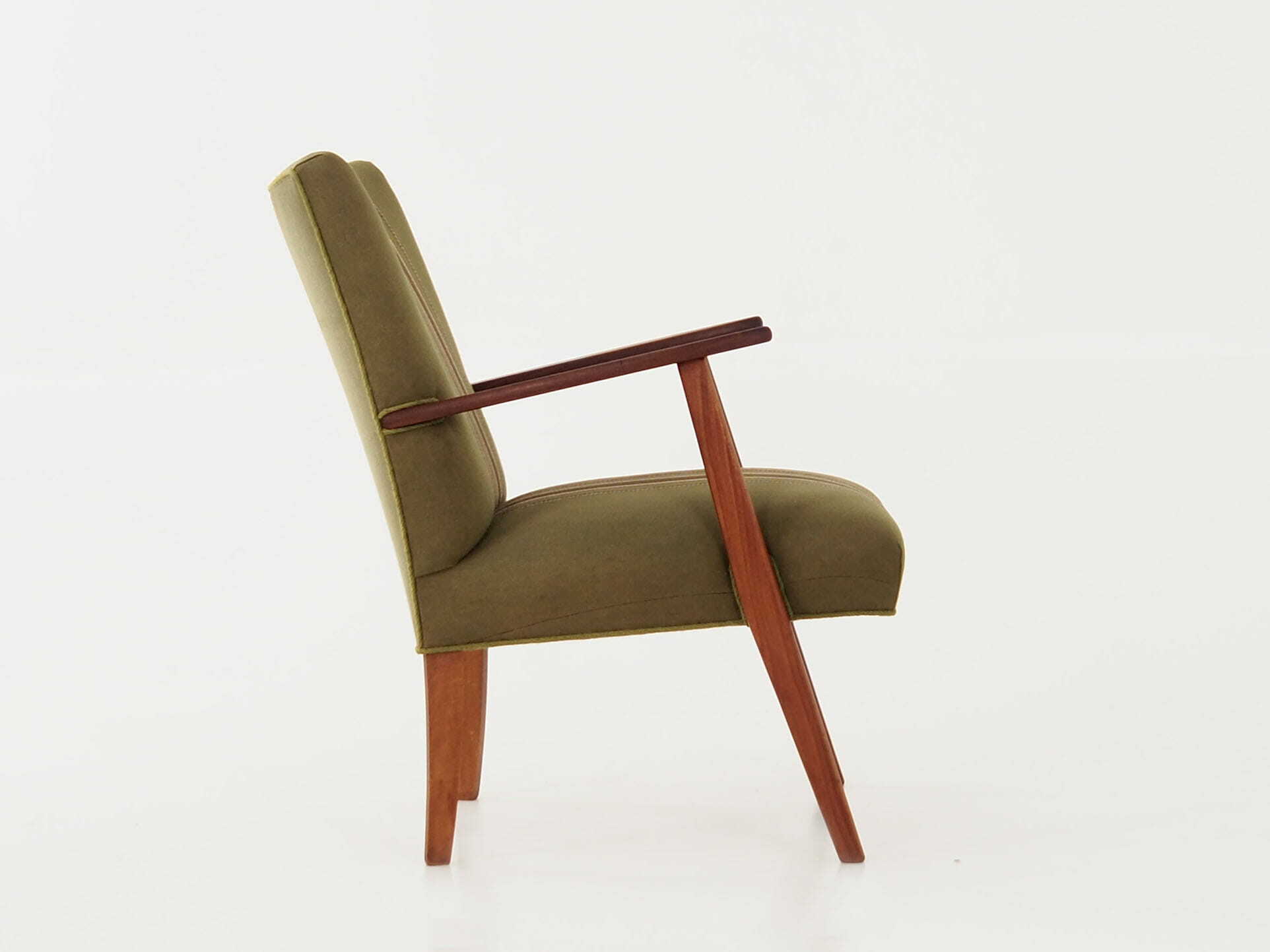 Vintage Chair Teak Wood Textile Green 1960s 7