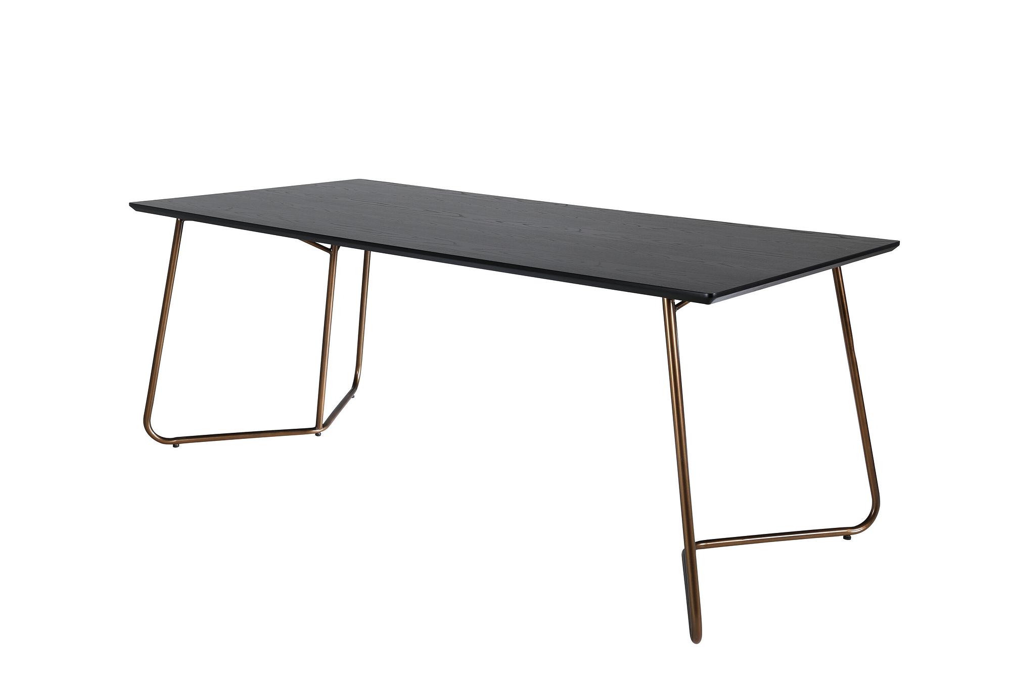 Petra Dining Table Copper in Used-Look Black Veneer 1