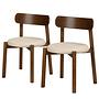 Dining chair TARO set of 2 Beige Brown 0
