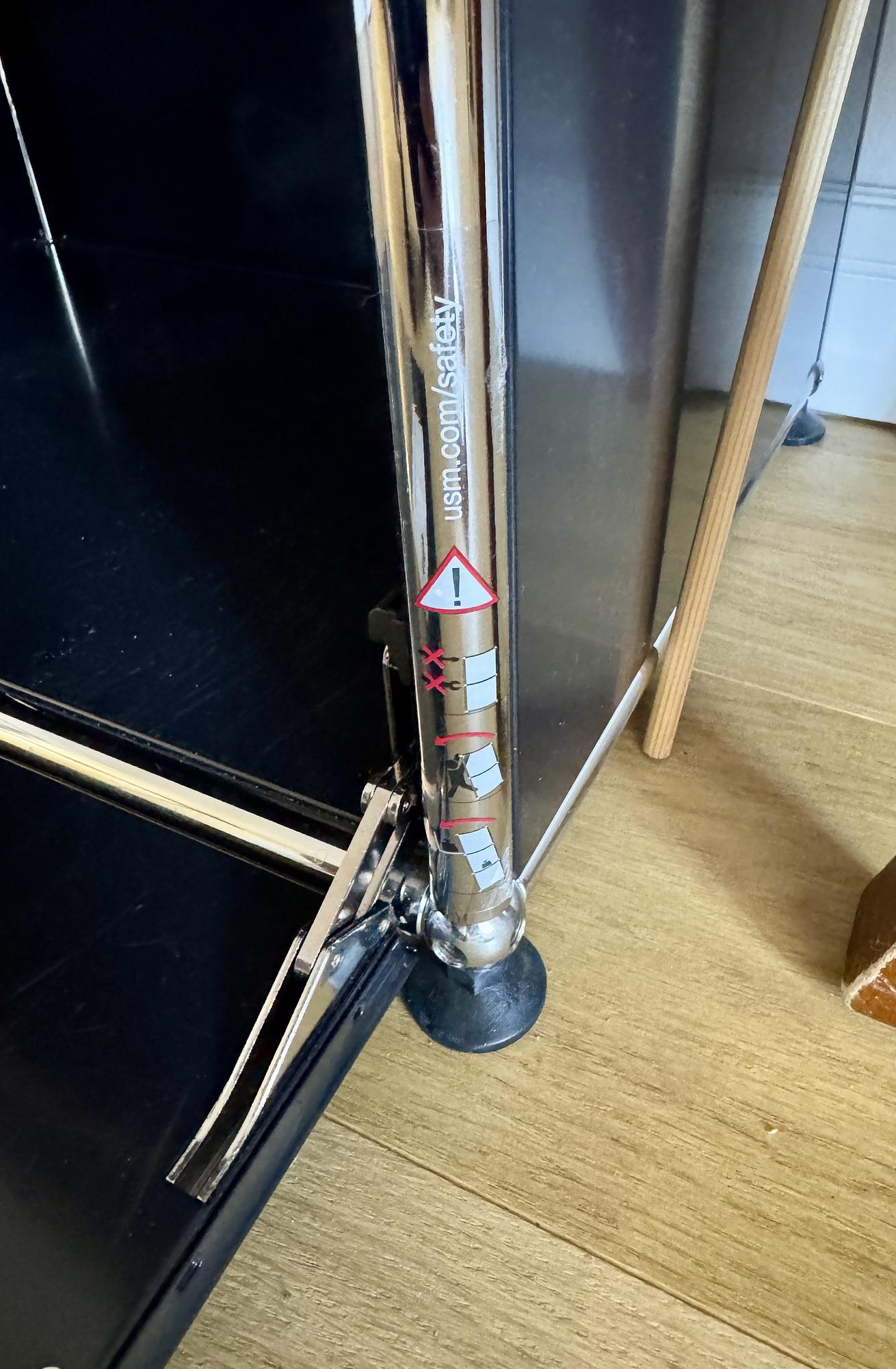 Tower Storage Unit Shelf Metal Black 8