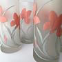6x Vintage drinking glasses with floral pattern 1980s 2