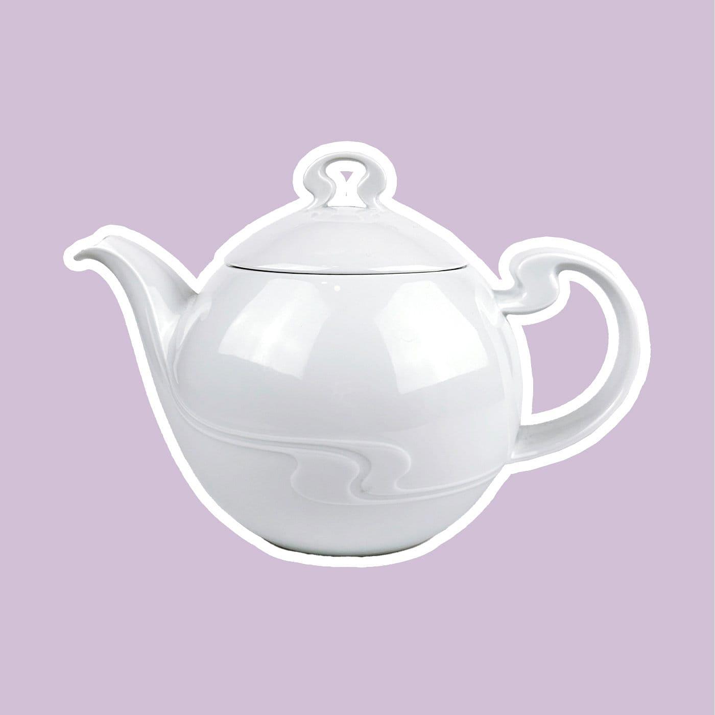 Asymmetry Teapot Porcelain 1980s 0