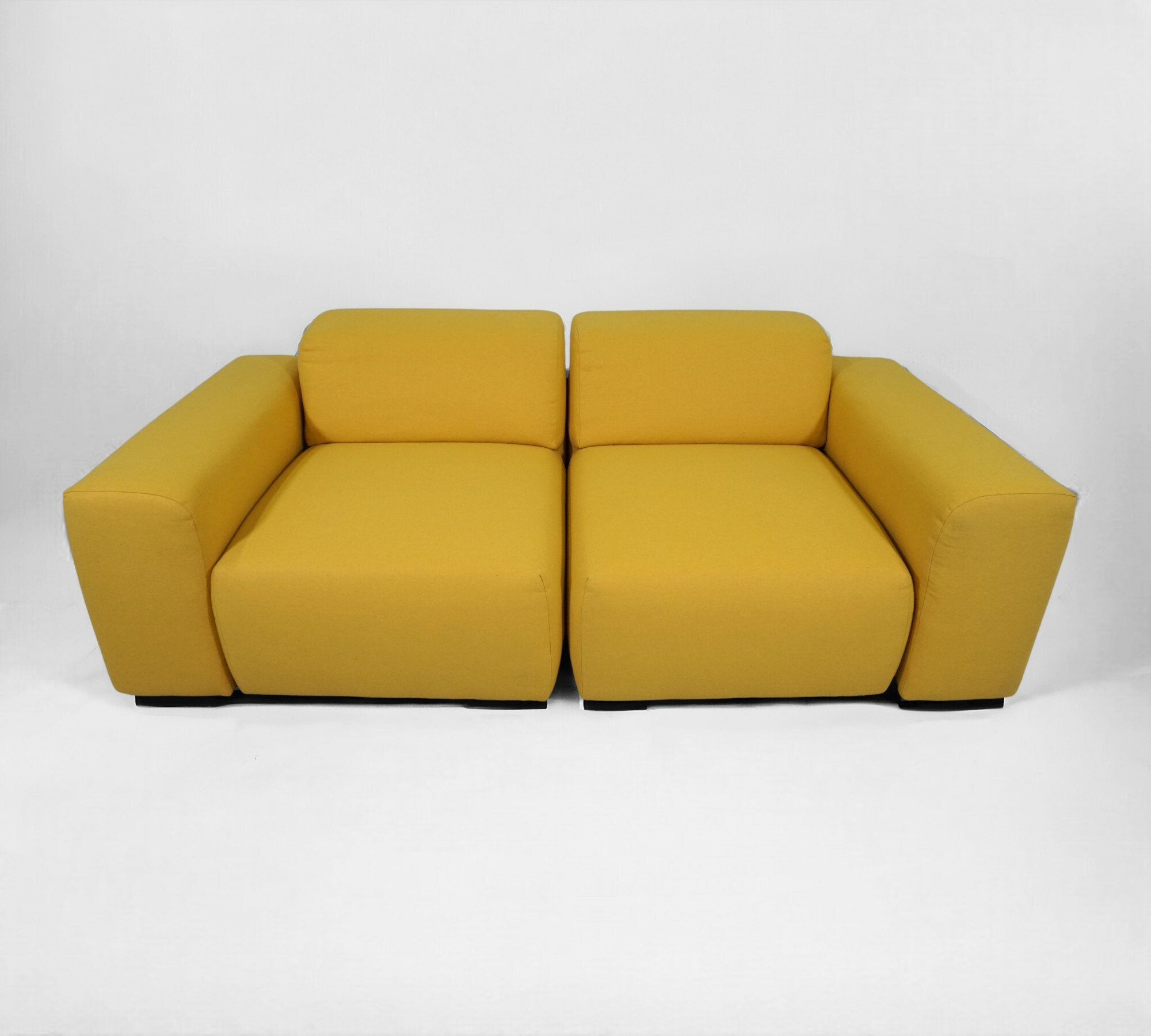 Pyllow Sofa 2-Sitzer Strukturgewebe Senfgelb 0