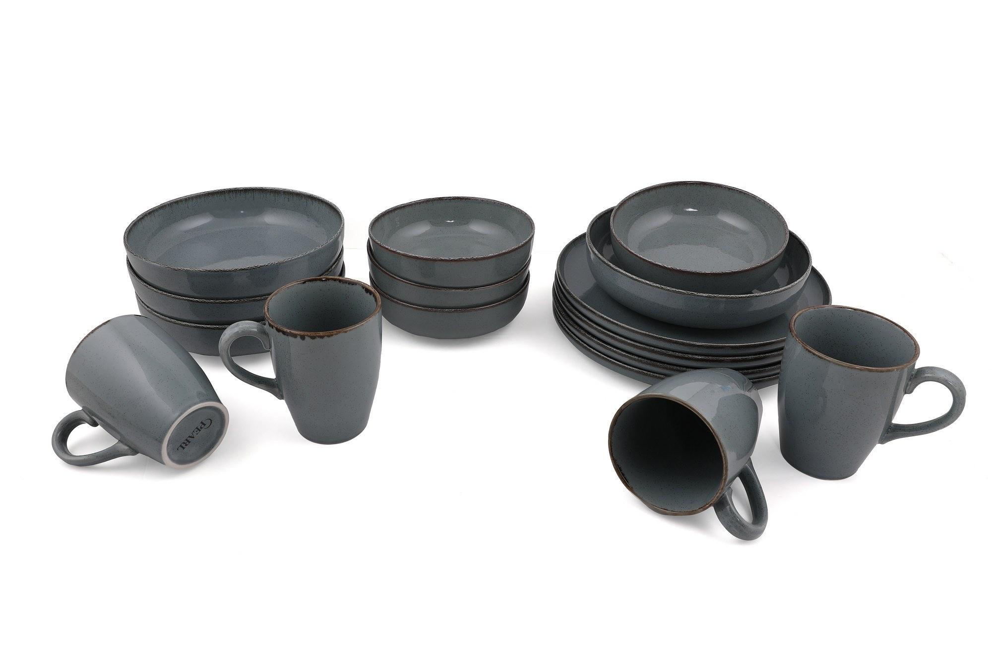Dinner set 16-piece Porcelain Grey 4