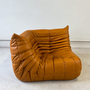 Togo Ecksofa Hochglanzleder Cognac Hell 2