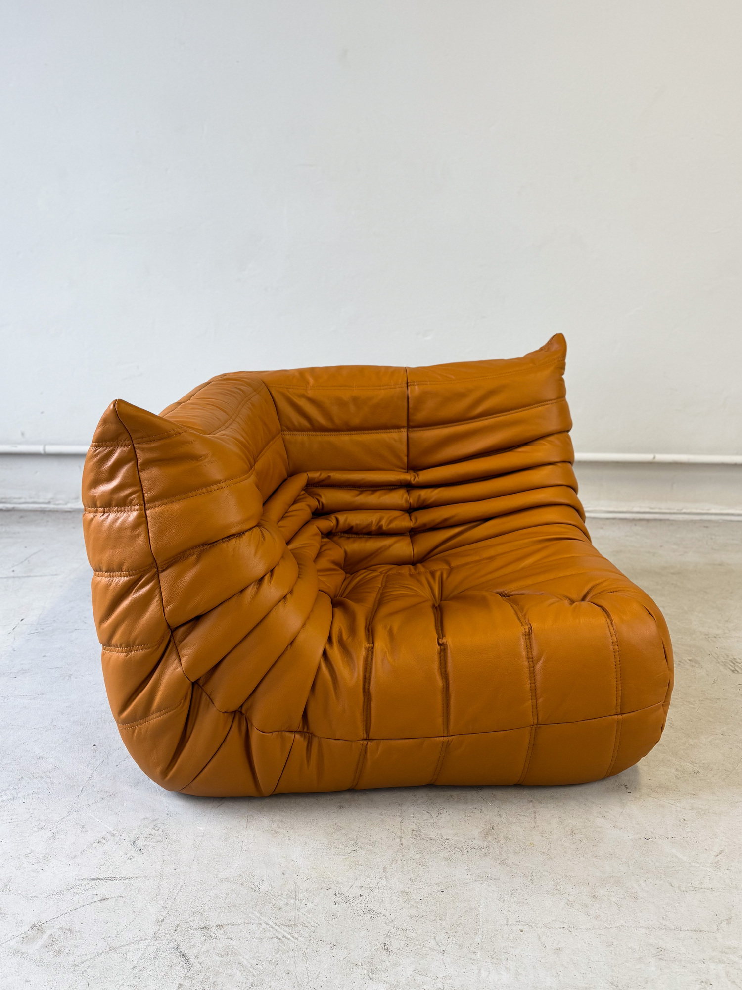 Togo Ecksofa Hochglanzleder Cognac Hell 2