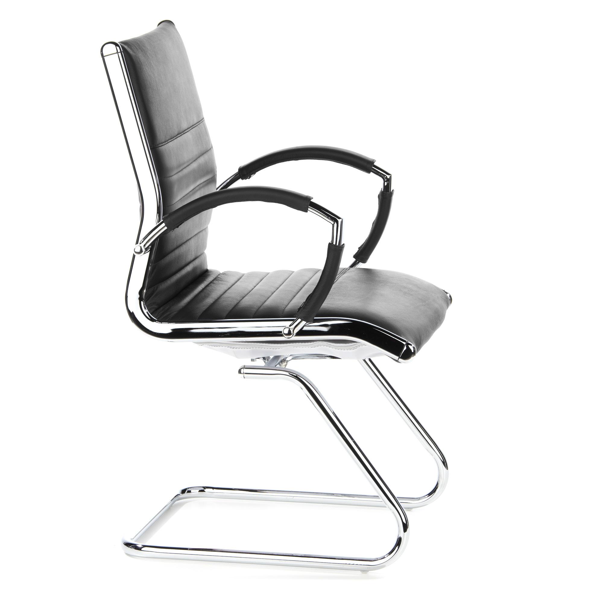 PARMA V chair cantilevered leather black 2
