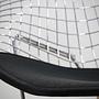 Bertoia Diamond Chair Silver with black cushion 5