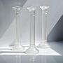 3x Vintage Candle Holders Transparent 1980s 2