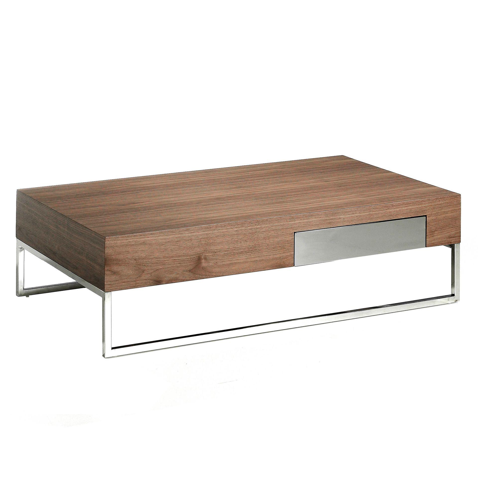 Coffee table walnut steel 0