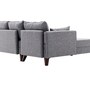 Schlafsofa Récamiere Links & Hocker Grau 8