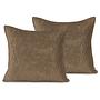 2x Pillowcase Aila Velvet-look Cappuccino 45 x 45 cm 0