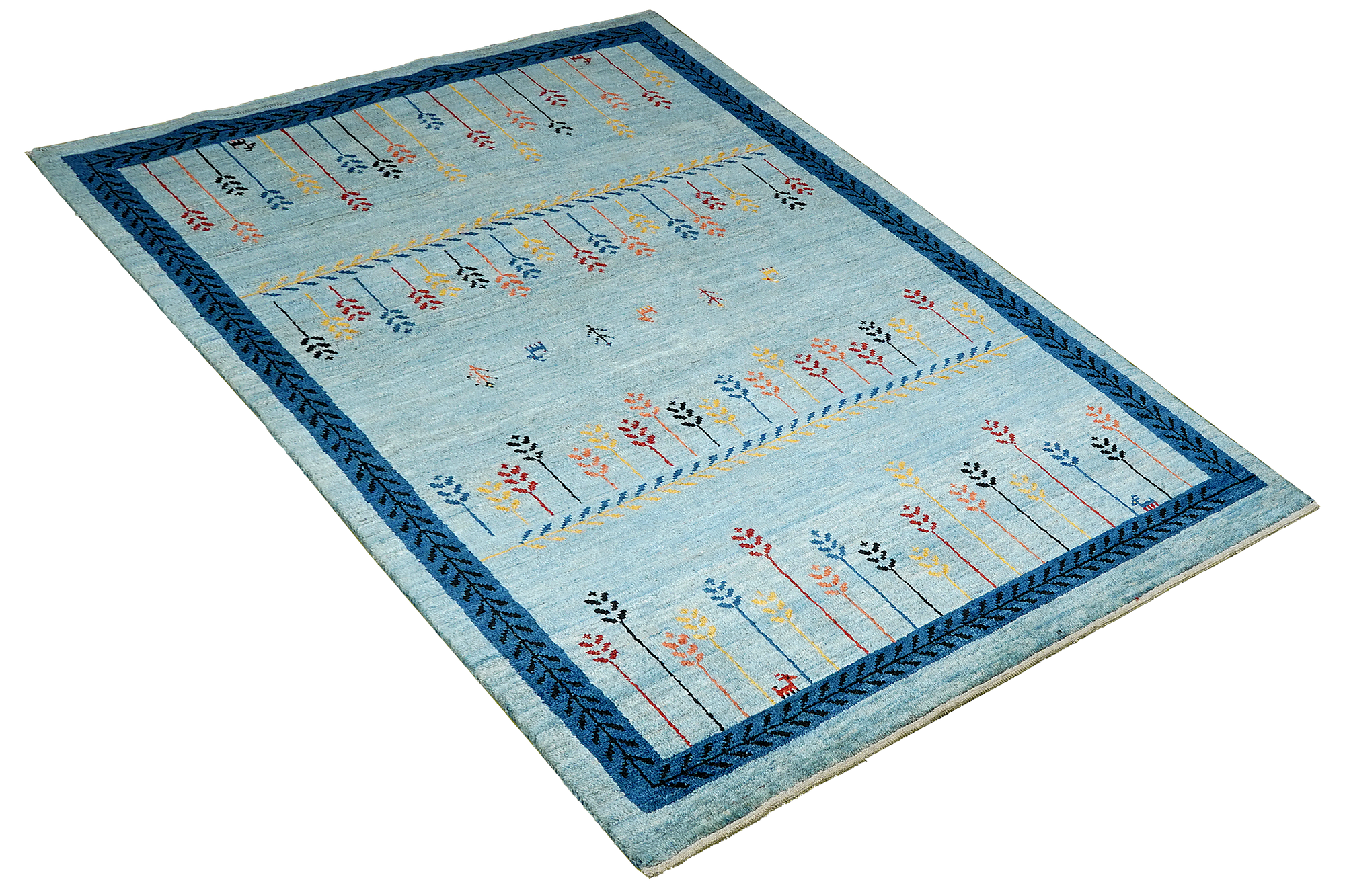 Rizbaf Gabbeh-Teppich Wolle Blau 2