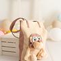 Affe Tasche Baumwolle Beige 2