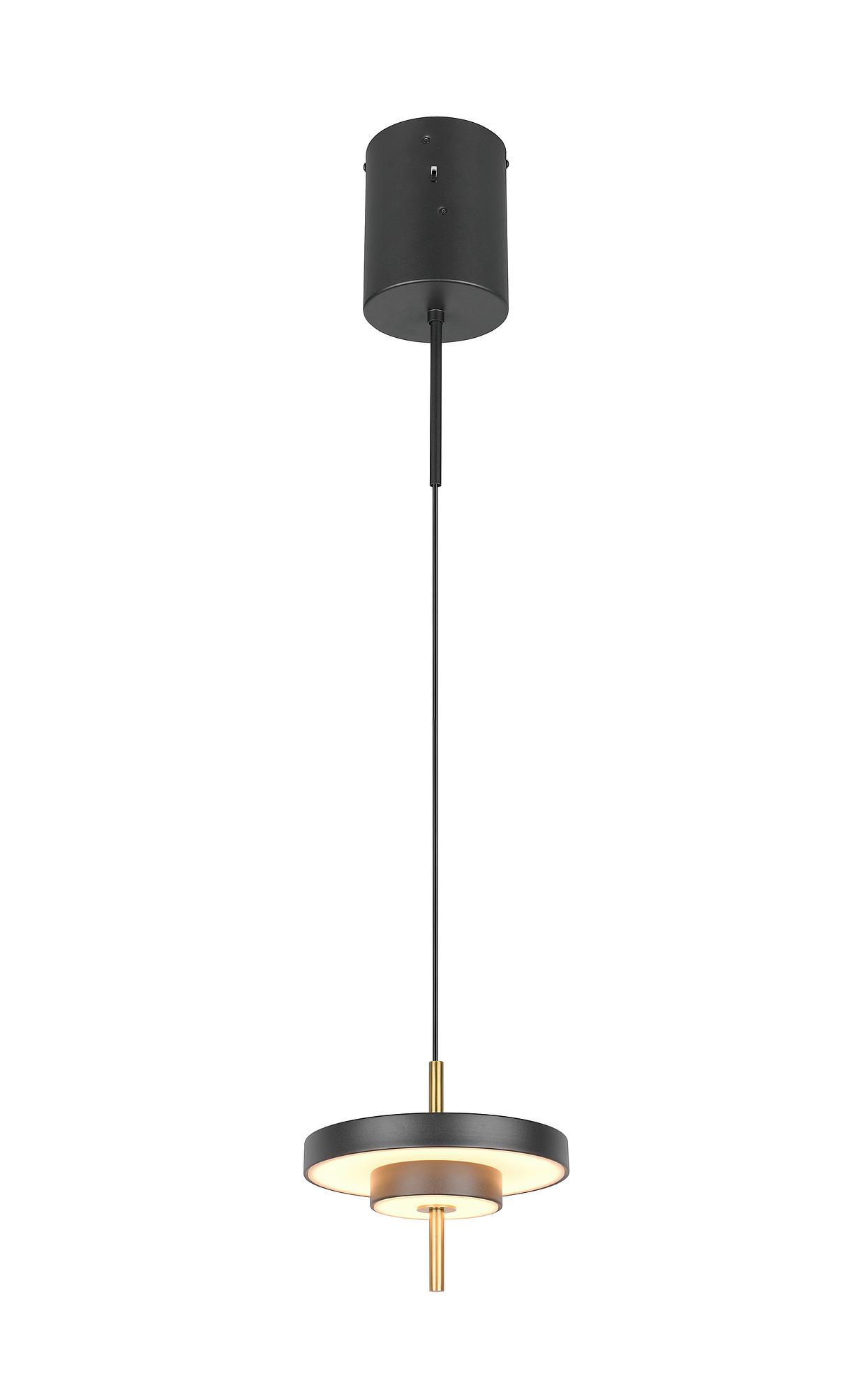 LED Pendant Light Keaton 1-Light Polycarbonate Iron Black 20 cm 2