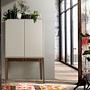 Hohes Sideboard Walnussfurnier Creme 6
