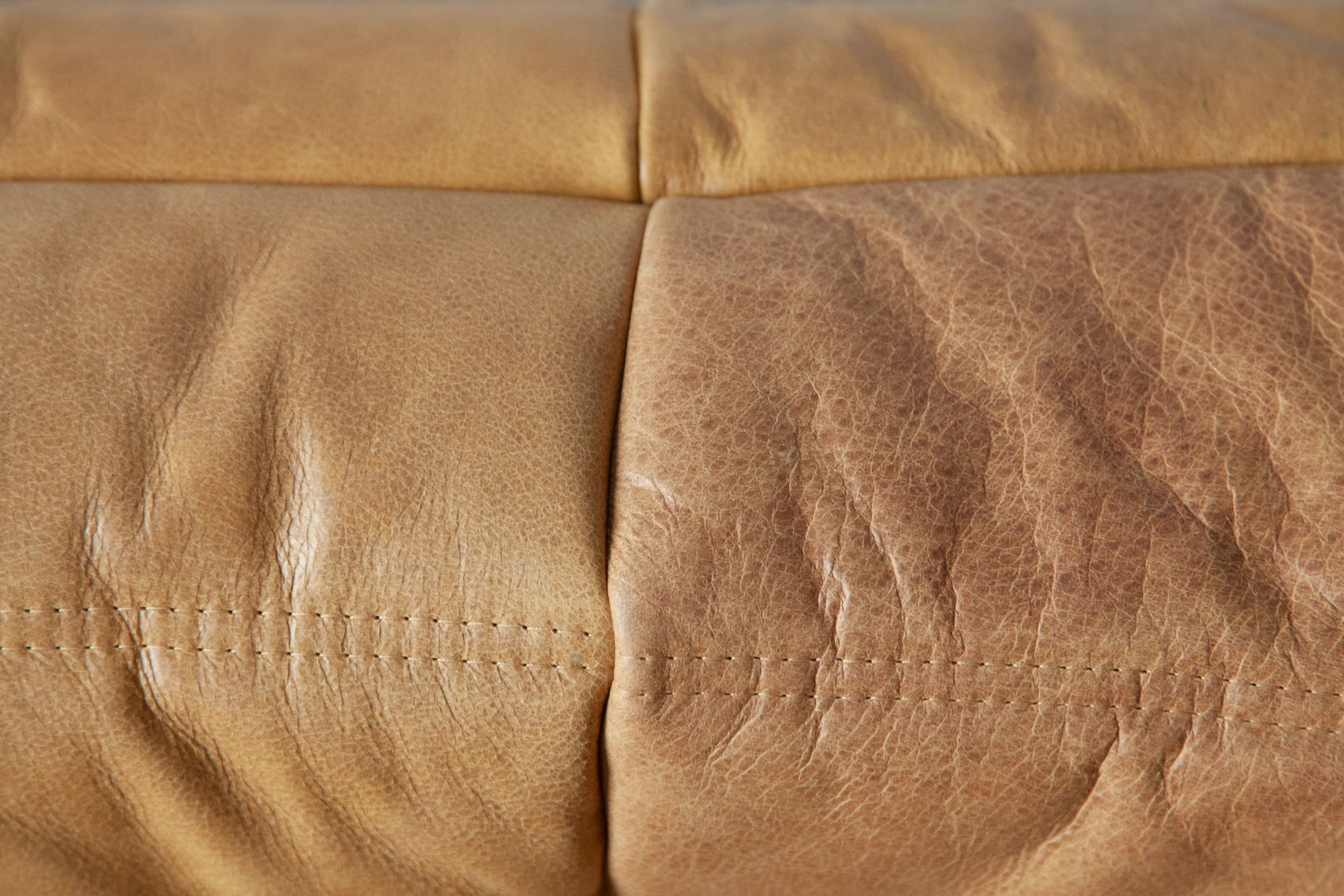 Togo Sofa 2-Seater Pull-Up Leather Camel Brown 9