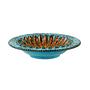 Decorative plate ceramic turquoise orange 1960s 0