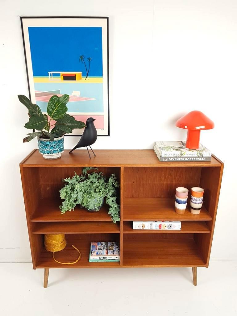 Vintage Bücherregal Holz Braun 2