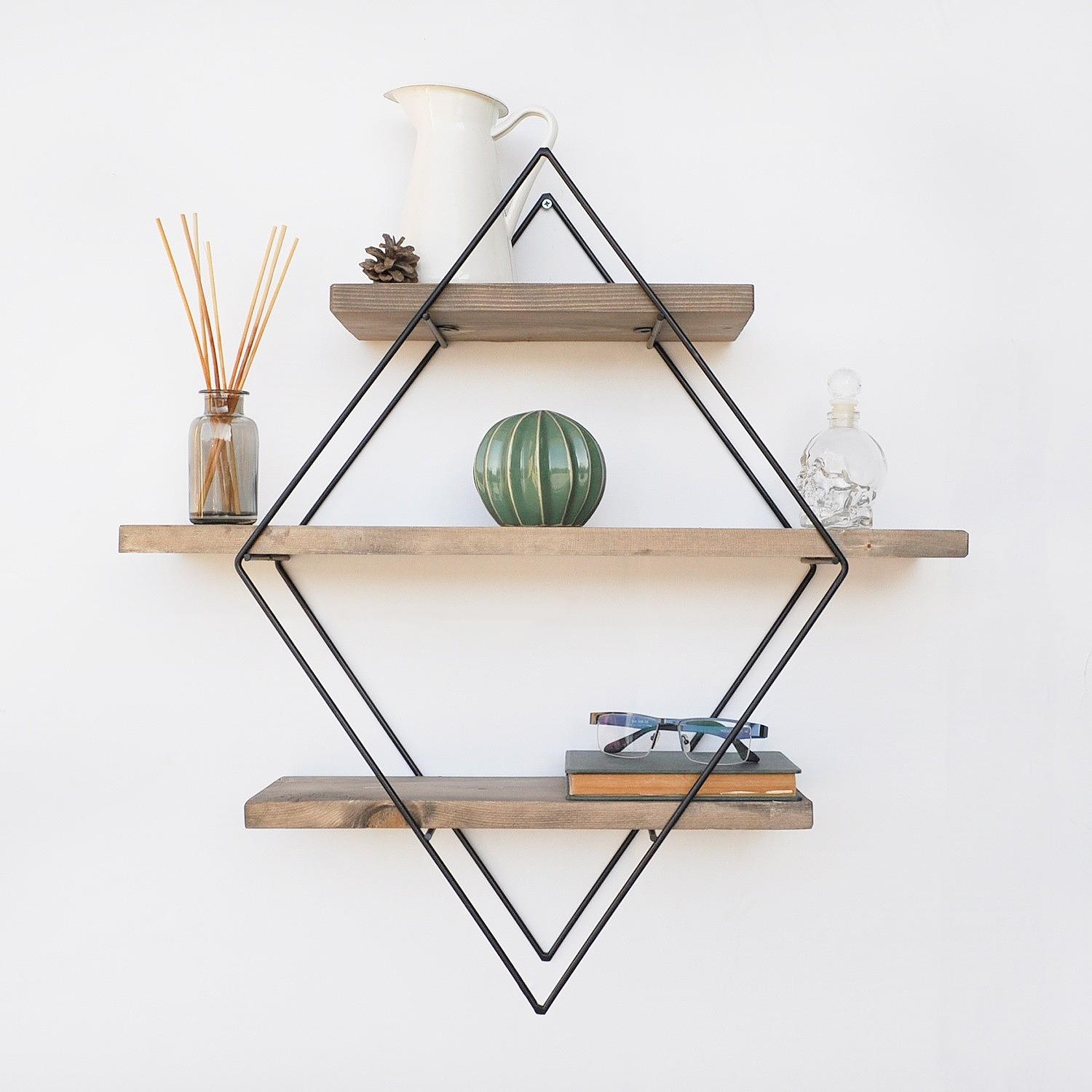 Wr007 Wooden veneer shelf Black 8