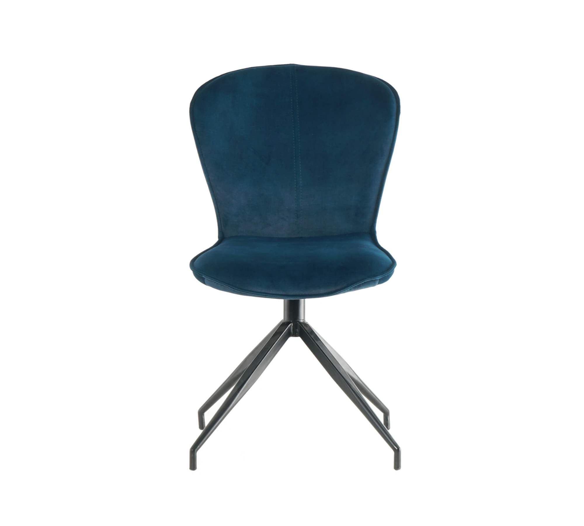 2x Upholstered chair velvet iron blue 3