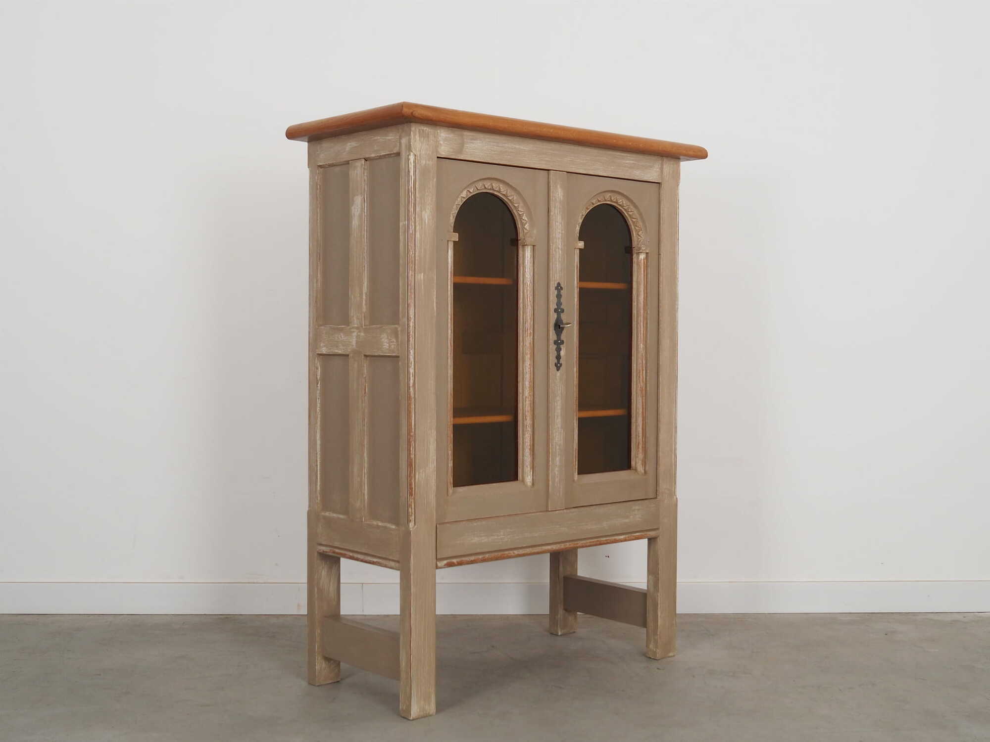 Vintage Display Cabinet Wood Grey 1960s  5
