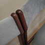 4x Vintage Chairs Mahogany Wood Velvet Grey 1970s 4