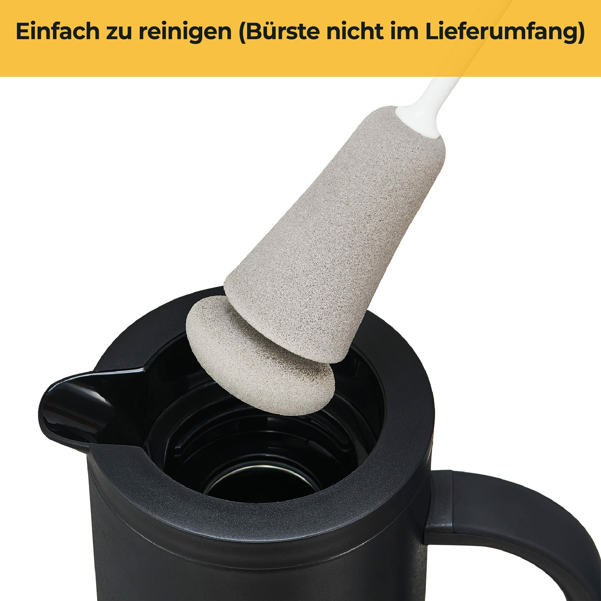 Thermoskanne 1l Edelstahl Schwarz 3