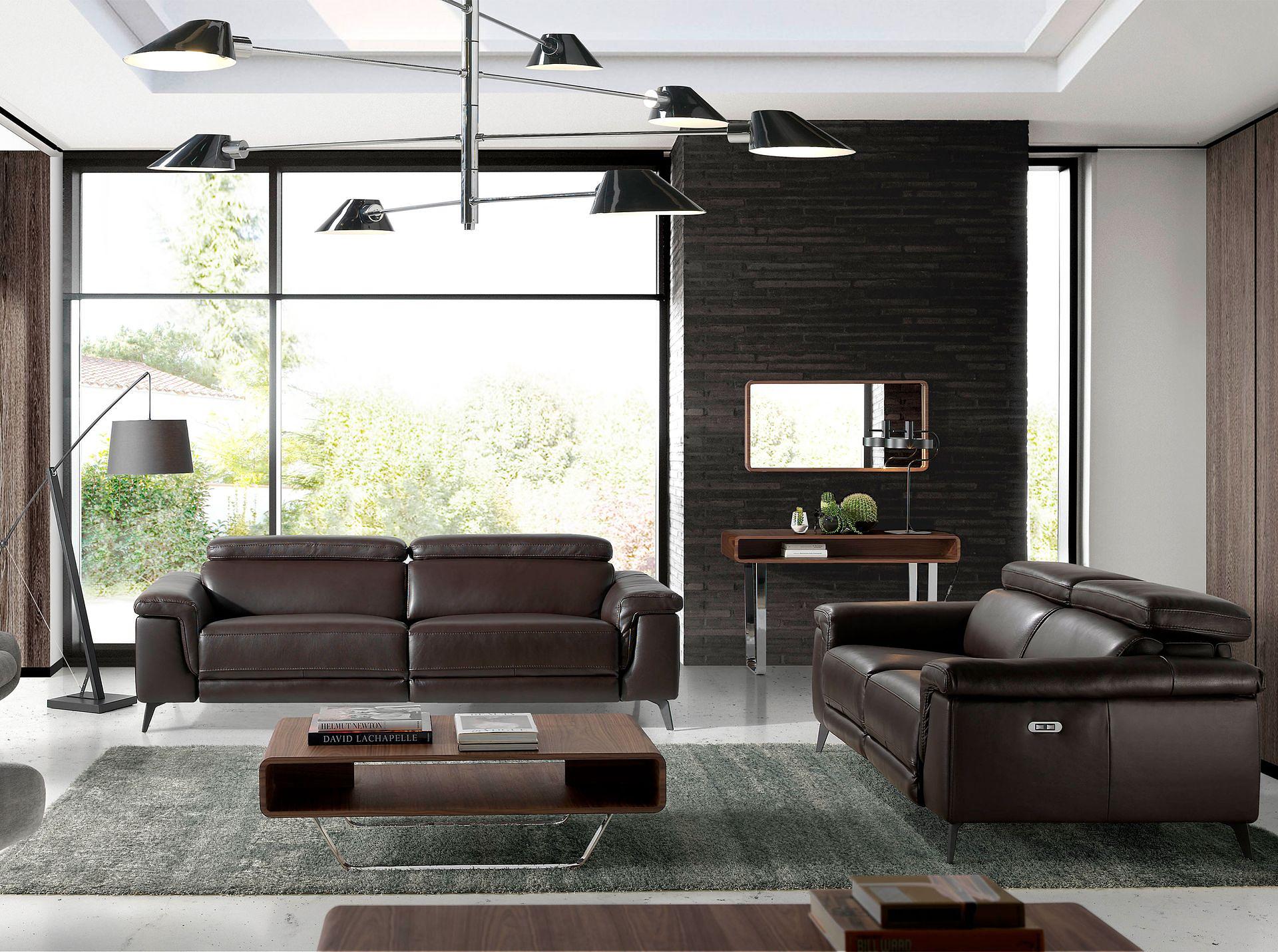 Wall mirror walnut veneer brown 6