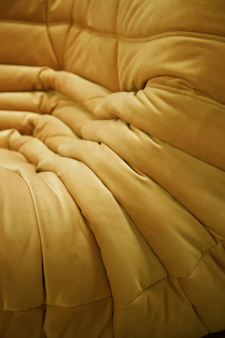 Togo Corner Sofa Velvet Mustard Yellow 9