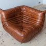Togo Corner Sofa High Gloss Leather Whisky Brown 0