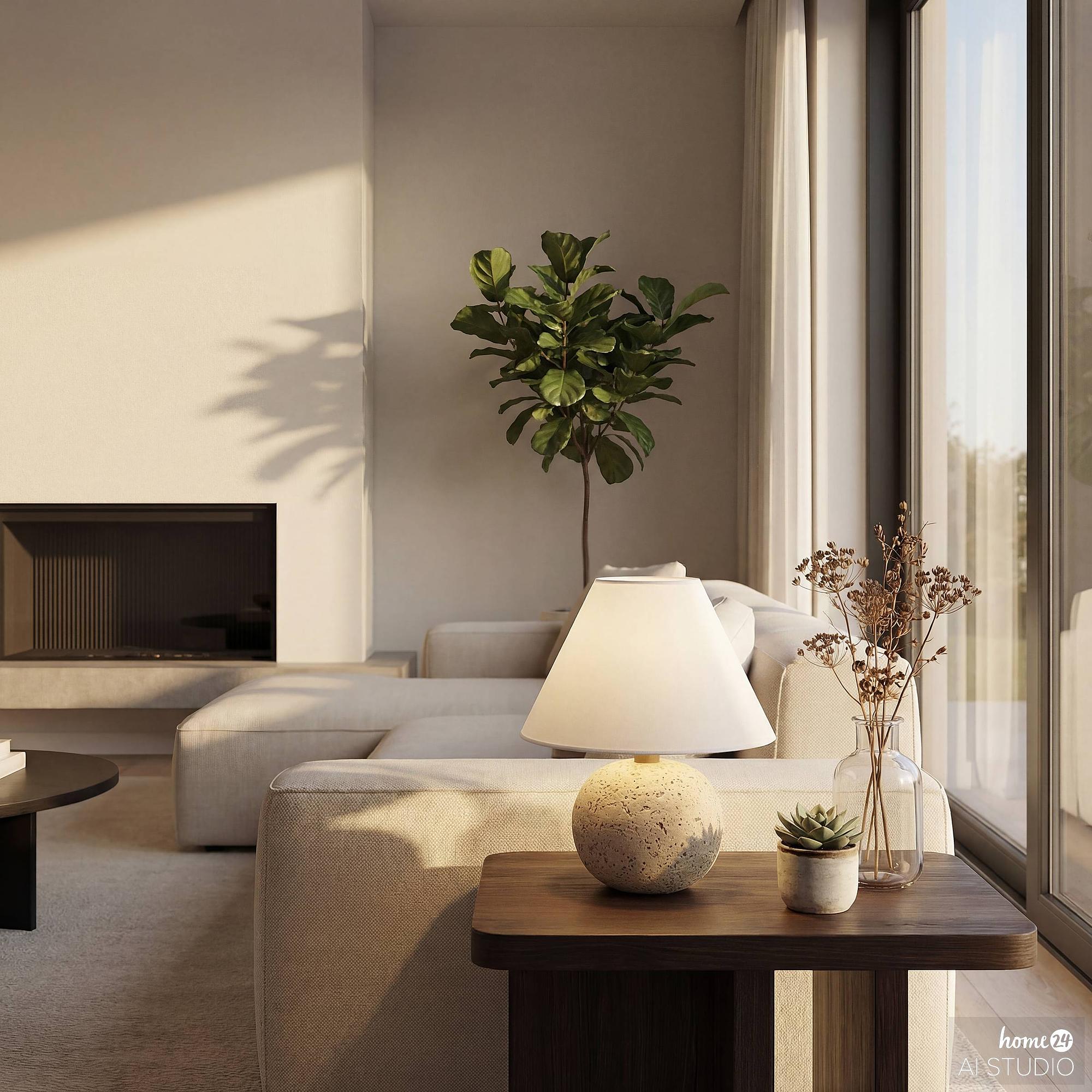 1-Light Hiloa Table Lamp Linen Concrete 2