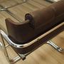 Vintage Bett Metallrahmen Naturleder Braun 1980er Jahre 11