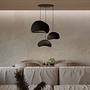 3-Flammig Wabi Sabi Stillforms Pendelleuchte Schwarz 0